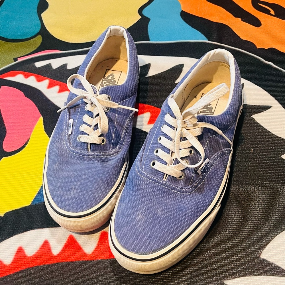 VANS ERA DISTRESSED BLUE CASUAL SKATEBOARDING SHOES SNEAKERS NEW $74